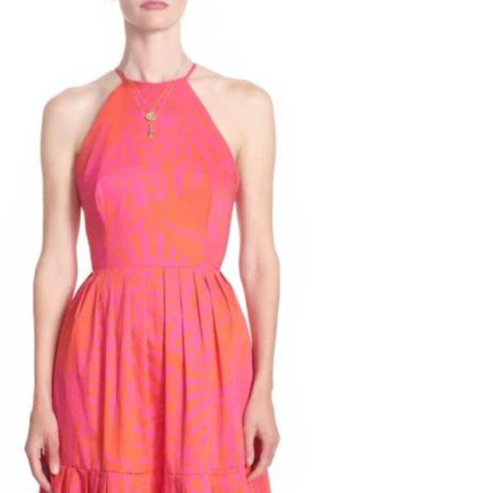 Corey Lynn Calter Chrisley Midi Dress Flamingo Pink M NEW Sundress Coquette